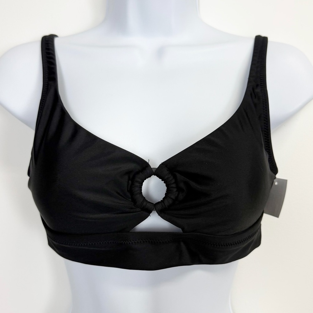 Bar iii Bikini Top Resort Solids Womens Size XS Black Swim NWT